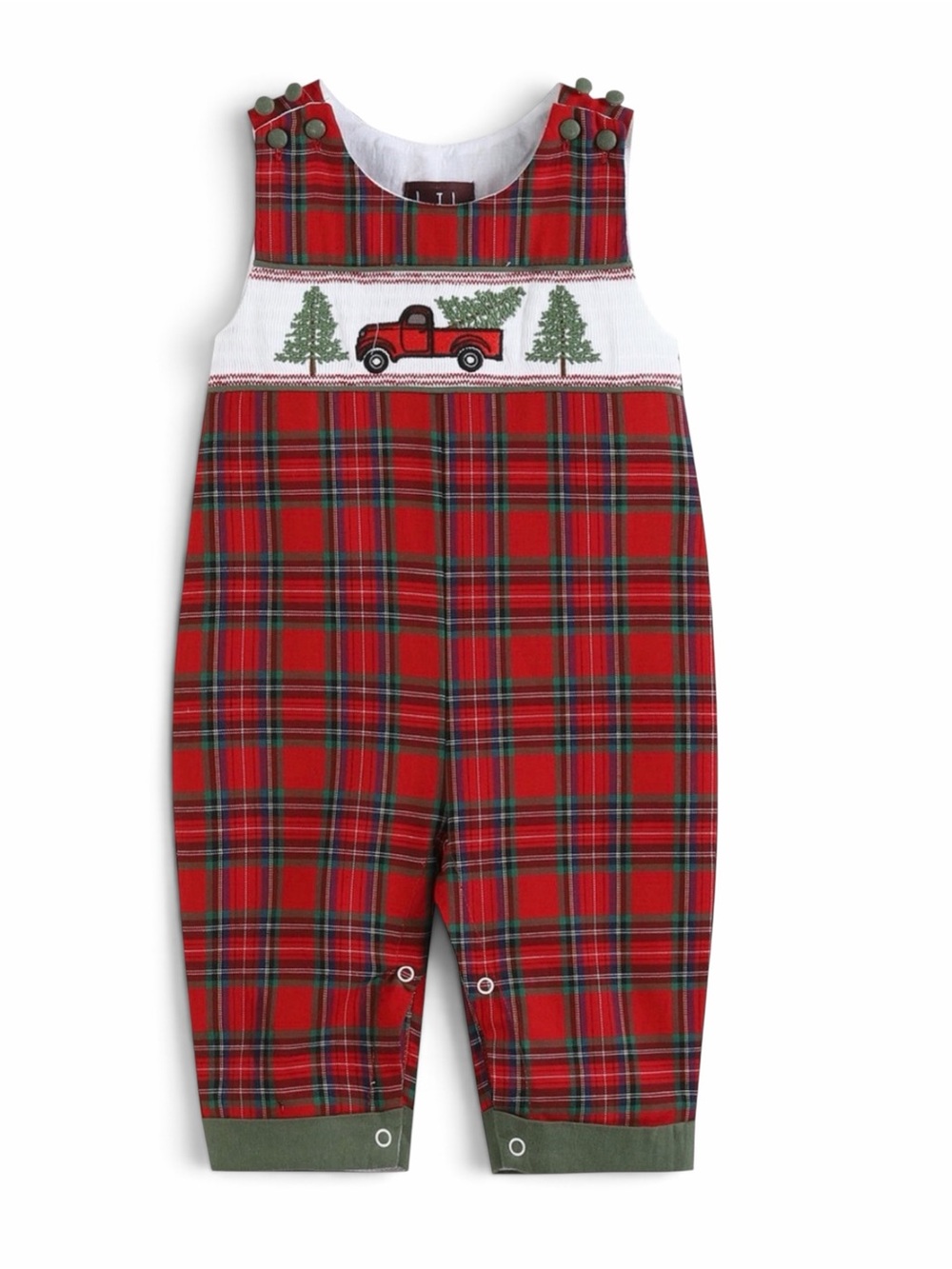 Lil Cactus Red Plaid Holiday Smocked  Romper NWT 2T